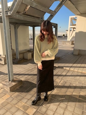 「トレンドファッション」｜「アイテム（ブーツ）」を使った、RETROGIRLさん（レディース・163cm）の冬コーディネート