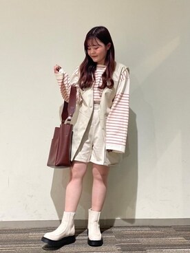 「トレンドファッション」｜「アイテム（ブーツ）」を使った、RETROGIRLさん（レディース・152cm）の冬コーディネート