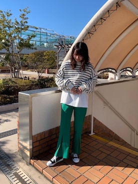 「トレンドファッション」｜「アイテム（スラックス）」を使った、RETROGIRLさん（レディース・165cm）の冬コーディネート
