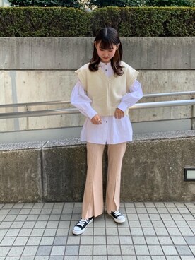「トレンドファッション」｜「アイテム（スラックス）」を使った、RETROGIRLさん（レディース・165cm）の冬コーディネート