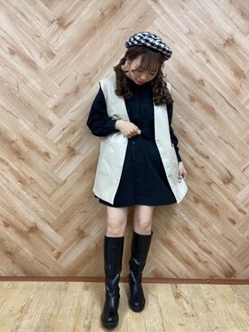 「トレンドファッション」｜「アイテム（ブーツ）」を使った、RETROGIRLさん（レディース・157cm）の春コーディネート