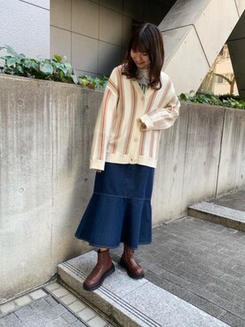 「トレンドファッション」｜「アイテム（スカート）」を使った、RETROGIRLさん（レディース・165cm）の春コーディネート