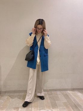 「トレンドファッション」｜「アイテム（スラックス）」を使った、RETROGIRLさん（レディース・157cm）の春コーディネート