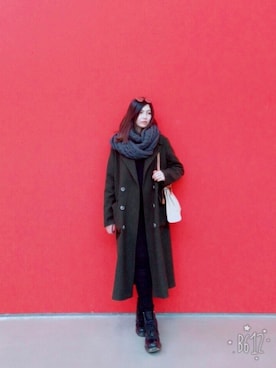 「asos（エイソス）のアイテム（ダウンジャケット/コート）」を使った、FannyChienさん（レディース・177cm）の冬コーディネート