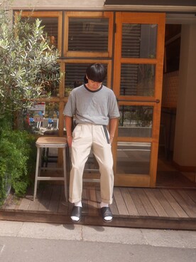 「niko and...（ニコアンド）の<別注>Sencillo/スライドサンダル（サンダル）」を使った、しゅとちゃんさん（メンズ・168cm）の夏コーディネート
