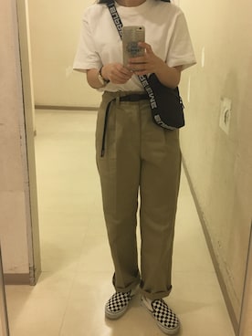 「グラミチ」｜「アイテム（スリッポン）」を使った、┊͙どとり┊͙さん（レディース・156cm）の夏コーディネート