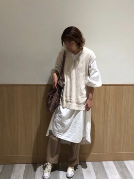 「Kastane」｜「アイテム（シャツワンピース）」を使った、wakoさん（レディース・162cm）の春コーディネート