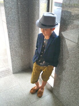 「GENERATOR（ジェネレーター）のアイテム（セットアップ）」を使った、忘羨さん（キッズ・110cm）の春コーディネート