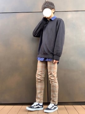 「THE CASUAL（カジュアル）のアイテム（スラックス）」を使った、daikiさん（メンズ・171cm）の秋コーディネート
