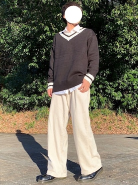 「BASQUE magenta（バスクマゼンタ）のアイテム（ニット/セーター）」を使った、daikiさん（メンズ・171cm）の春コーディネート