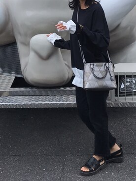 「MICHAEL KORS（マイケルコース）のアイテム（バッグ、シルバー系）」を使った、naccoさん（レディース・157cm）の秋コーディネート