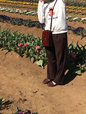 「epineのアイテム（トップス、ホワイト系）」を使った、naccoさん（レディース・157cm）の秋コーディネート
