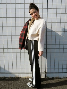 「GAP（ギャップ）のアイテム（パンツ）」を使った、AOIさん（レディース・160cm）の冬コーディネート