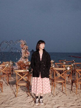 「TYAKASHAのアイテム」を使った、HARUさん（レディース・168cm）の冬コーディネート