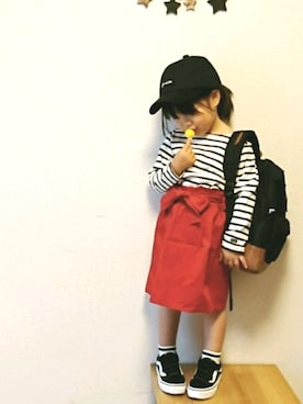 「Herschel Supply（ハーシェルサプライ）のアイテム」を使った、みー🐱さん（キッズ・100cm）の春コーディネート