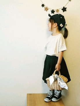 「ひざ丈スカート」｜「アイテム（その他）」を使った、みー🐱さん（キッズ・100cm）の夏コーディネート