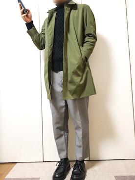 「URBAN RESEARCH Sonny Label（アーバンリサーチサニーレーベル）のアイテム（ステンカラーコート）」を使った、にょすけ▷さん（メンズ・175cm）の冬コーディネート