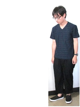 「Sperry   （スペリー）のアイテム（スリッポン）」を使った、のびゴンさん（メンズ・165cm）の夏コーディネート