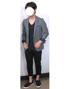 「semantic design（セマンティックデザイン）のアイテム（チノパンツ）」を使った、のびゴンさん（メンズ・165cm）の秋コーディネート