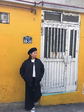 「KTZ（ケイティーゼット）のアイテム（帽子）」を使った、HITOMI さん（レディース・156cm）の冬コーディネート