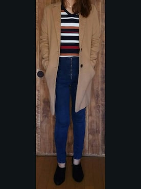 「CECIL McBEE（セシルマクビー）のアイテム（チェスターコート）」を使った、こおりさん（レディース・166cm）の冬コーディネート