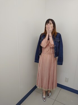 「ROPE' PICNIC（ロペピクニック）のアイテム（ワンピース、ピンク系）」を使った、auさん（レディース・160cm）の秋コーディネート