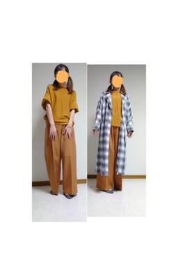 「SHOO・LA・RUE（シューラルー）のアイテム（ニット/セーター、オレンジ系）」を使った、auさん（レディース・160cm）の秋コーディネート