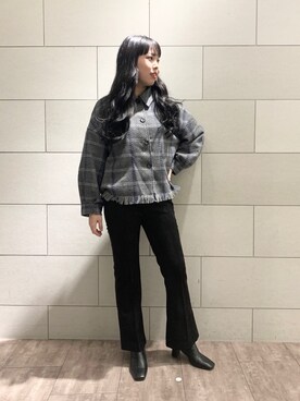 「ジーナシス」｜「アイテム（その他アウター）」を使った、いくみさん（レディース・163cm）の冬コーディネート