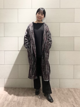 「ジーナシス」｜「アイテム（その他アウター）」を使った、いくみさん（レディース・163cm）の冬コーディネート