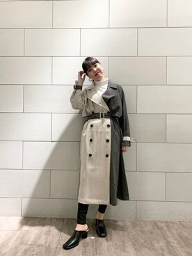 「JEANASIS（ジーナシス）のアイテム（トレンチコート）」を使った、いくみさん（レディース・163cm）の春コーディネート
