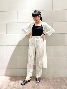 「ジーナシス」｜「アイテム（タンクトップ）」を使った、いくみさん（レディース・163cm）の春コーディネート