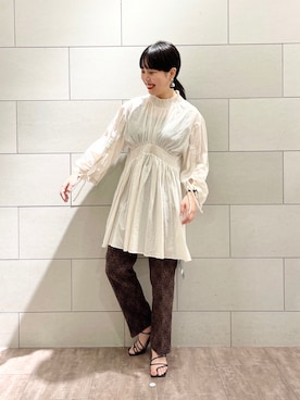 「ジーナシス」｜「アイテム（ワンピース）」を使った、いくみさん（レディース・163cm）の春コーディネート