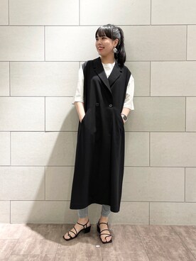 「ジーナシス」｜「アイテム（その他アウター）」を使った、いくみさん（レディース・163cm）の春コーディネート