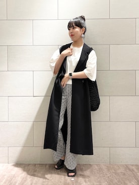 「ジーナシス」｜「アイテム（トートバッグ）」を使った、いくみさん（レディース・163cm）の春コーディネート