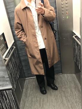 Yaeca ヤエカ のステンカラーコートを使ったメンズ人気ファッションコーディネート Wear