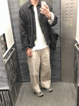 「YAECA」｜「アイテム（デニムジャケット）」を使った、tatsunokoさん（メンズ・165cm）の春コーディネート