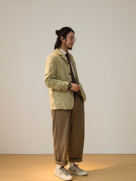「initial（イニシャル）のアイテム（ジャケット/アウター）」を使った、chiwing智荣さん（メンズ・170cm）の秋コーディネート