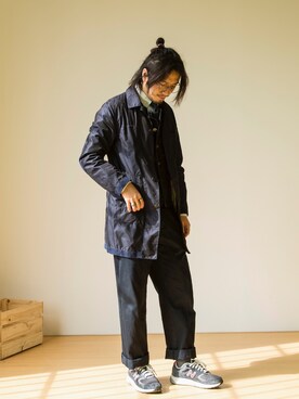 「initial（イニシャル）のアイテム（ピーコート）」を使った、chiwing智荣さん（メンズ・170cm）の冬コーディネート