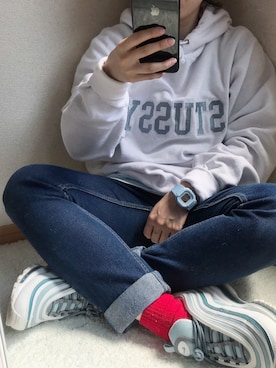 「メンズライクコーデ」｜「アイテム（腕時計）」を使った、Kさん（レディース・152cm）の春コーディネート