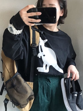 「メンズライクコーデ」｜「アイテム（スリッポン）」を使った、Kさん（レディース・152cm）の春コーディネート