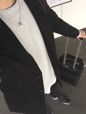「417 EDIFICE（フォーワンセブンエディフィス）のアイテム（チェスターコート）」を使った、yasuさん（メンズ・183cm）の冬コーディネート