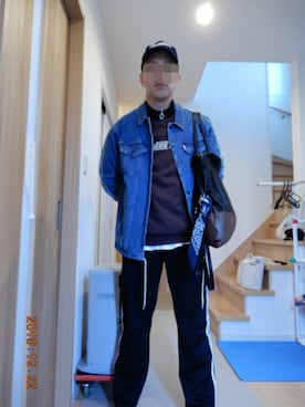 「アイテム（スウェット）」を使った、threestarさん（メンズ・175cm・30代）の冬コーディネート