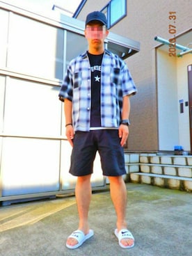 「アイテム（サンダル）」を使った、threestarさん（メンズ・175cm・30代）の夏コーディネート