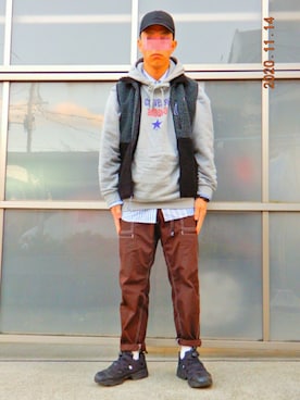 「アイテム（パーカー）」を使った、threestarさん（メンズ・175cm・30代）の秋コーディネート