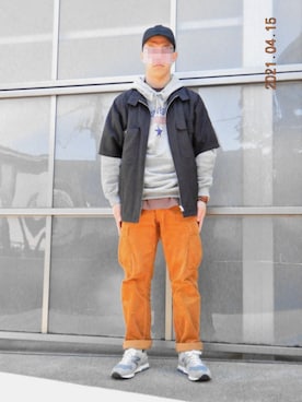 「CONVERSE TOKYO（コンバーストウキョウ）のアイテム（キャップ）」を使った、threestarさん（メンズ・175cm）の春コーディネート