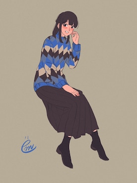 ëmirikaさん（レディース・161cm）の冬コーディネート