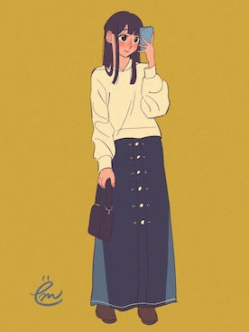 パーカー ホワイト系 を使った イラスト のレディース人気ファッションコーディネート Wear