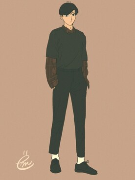 ëmirikaさん（メンズ・180cm）の春コーディネート