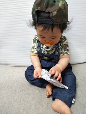 「Leapepe（レアぺぺ）のアイテム」を使った、HALkunさん（キッズ・80cm）の春コーディネート