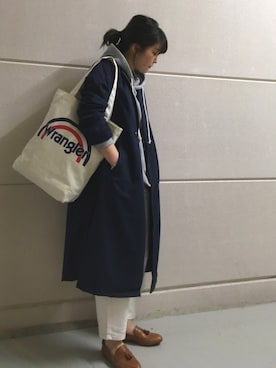 「アイテム（トレンチコート）」を使った、みわさんさん（レディース・158cm・20代）の冬コーディネート